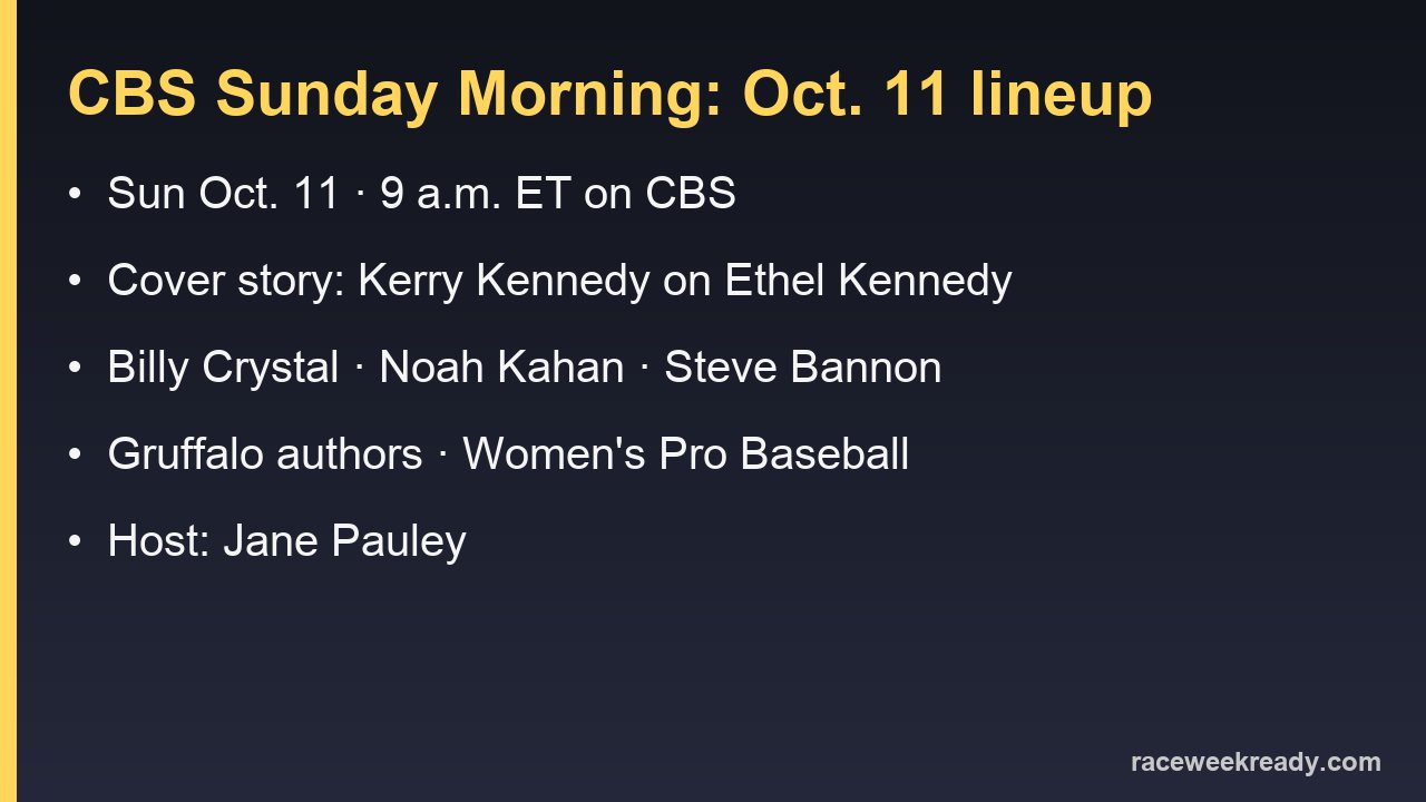 CBS Sunday Morning segments and guests listed for Sunday, Oct. 11