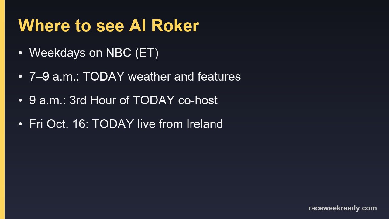 Where to see Al Roker on TODAY: 7 to 9 a.m. weather and features, 9 a.m. 3rd Hour